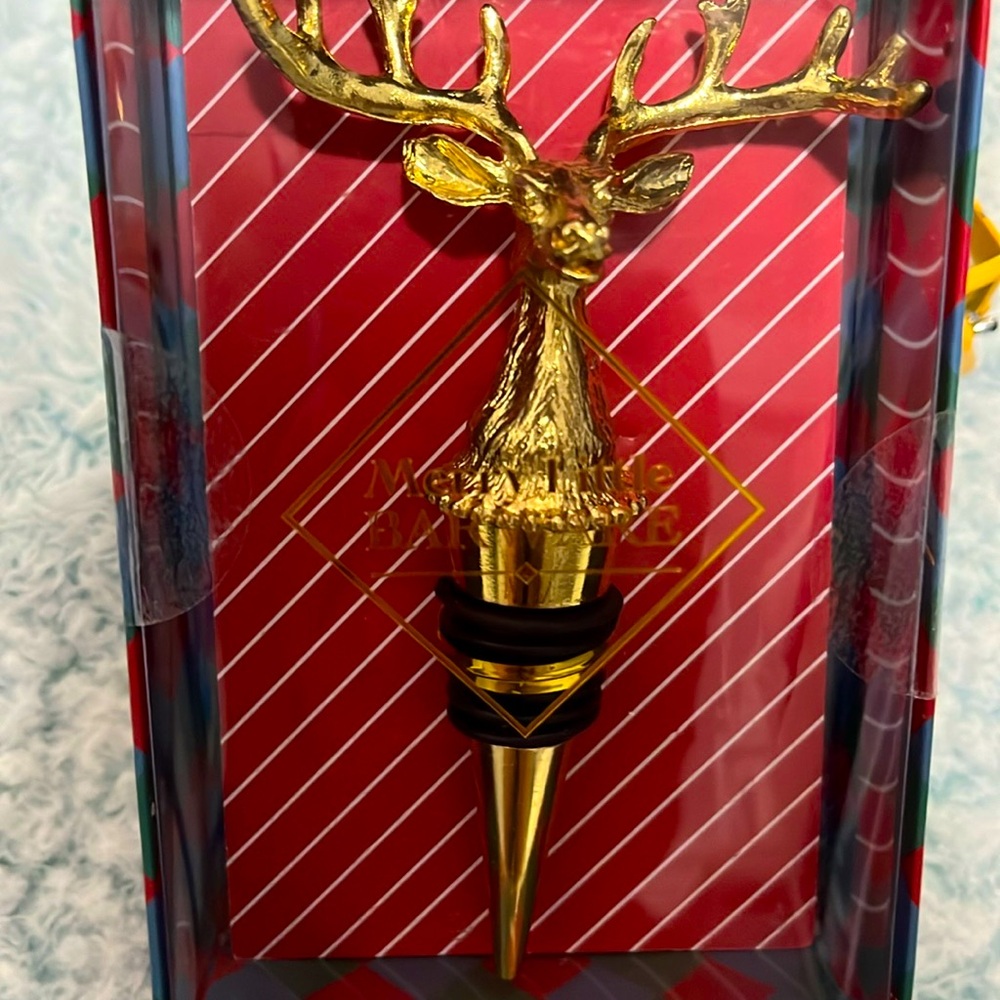 New in Box Bottle Stopper Deer
